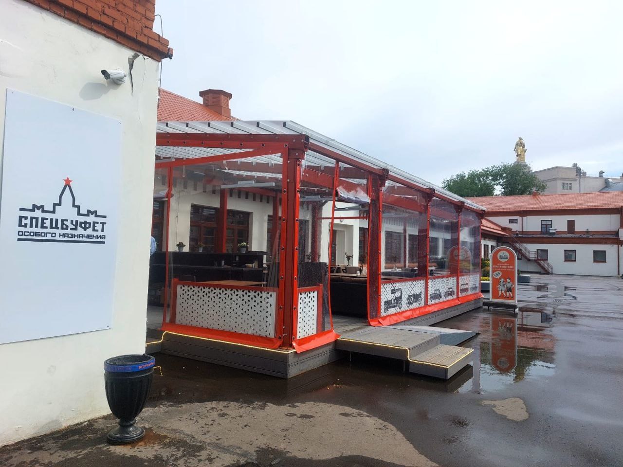 ПВХ шторы для летней террасы кафе в Чаплыгине